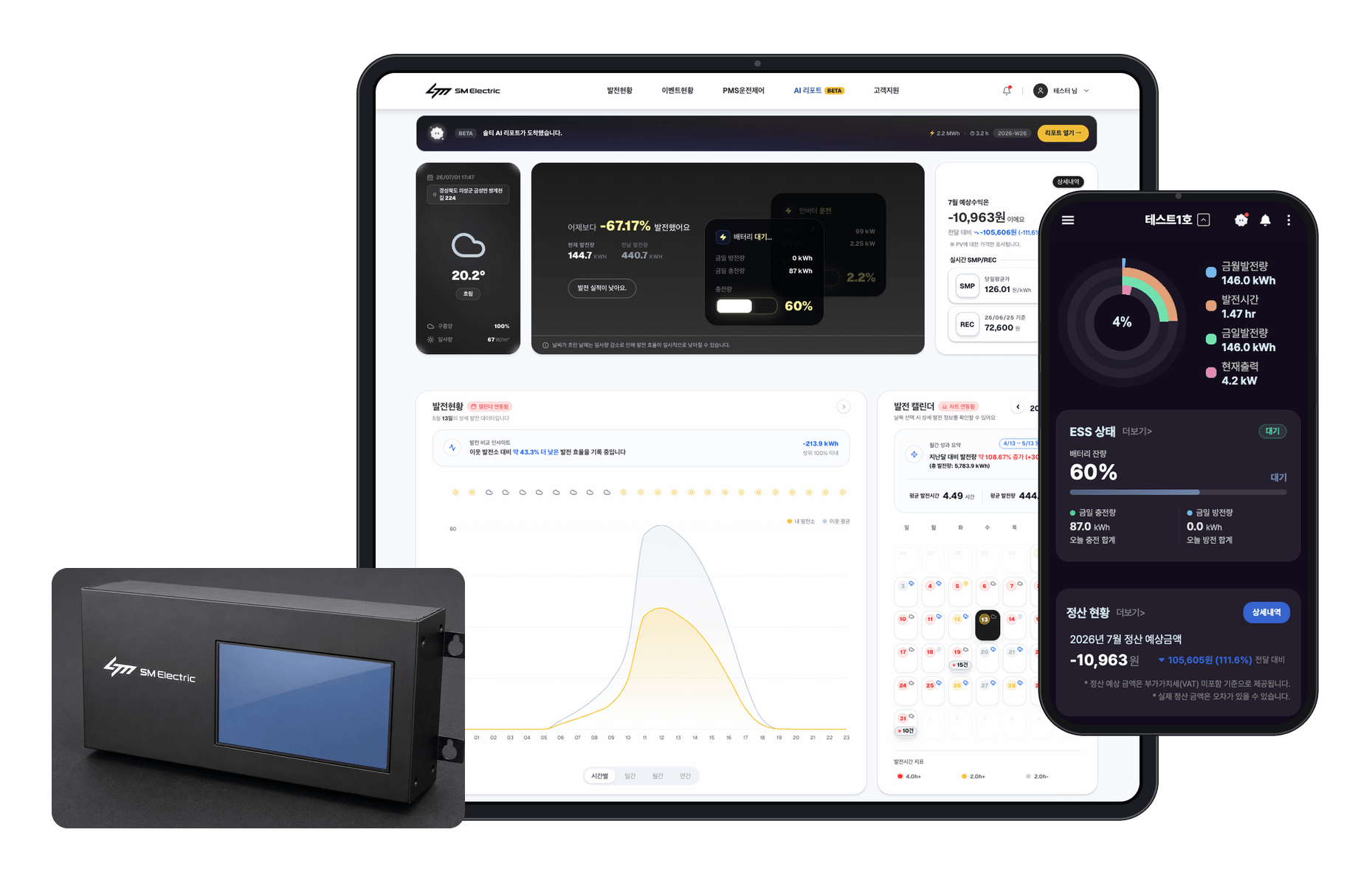 Solssi monitoring dashboard, mobile app and field device